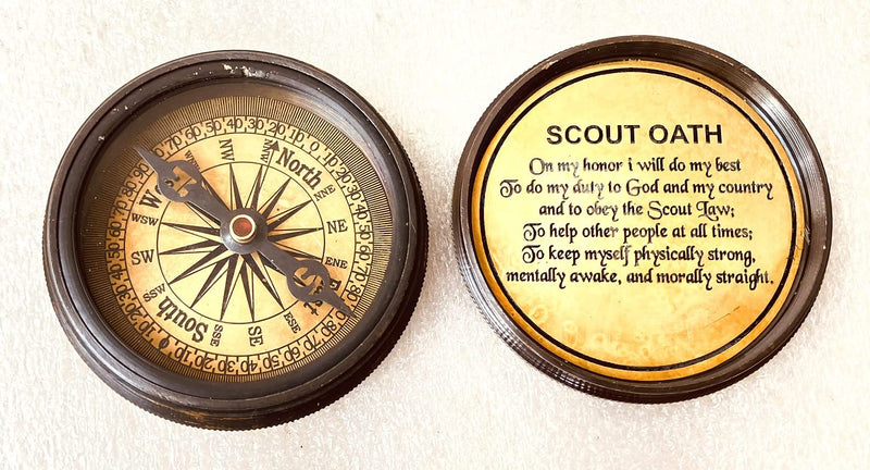 ALADEAN Boys Scout Compass Memorial Boys & Men - Engraved Scout Oath Compass in Wood Box Scout Be Prepared Camping Compass Gift Orienteering Compass, Hiking Backpacking Compass Gift, 50 Year calander - BeesActive Australia