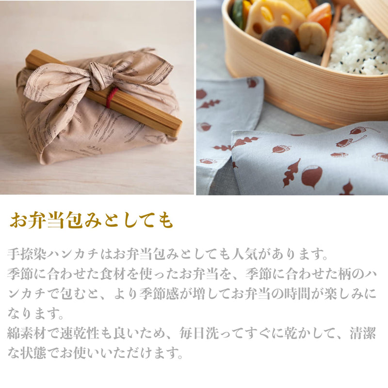 Handkerchief for Men Women (Hand-dyed Yuzen print) 19.7inch /Made in Japan 100% Cotton Japanese Bandana Scarf Hankies Small Sakura-white - BeesActive Australia