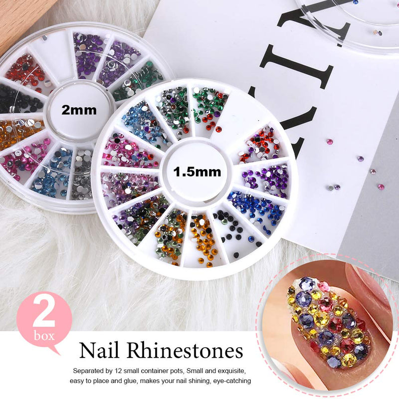 Nail Pen Designer, Teenitor Stamp Nail Art Tool with 15pcs Nail Painting Brushes, Nail Dotting Tool, Nail Foil, Manicure Tape, Color Rhinestones for Nails A-Pink - BeesActive Australia