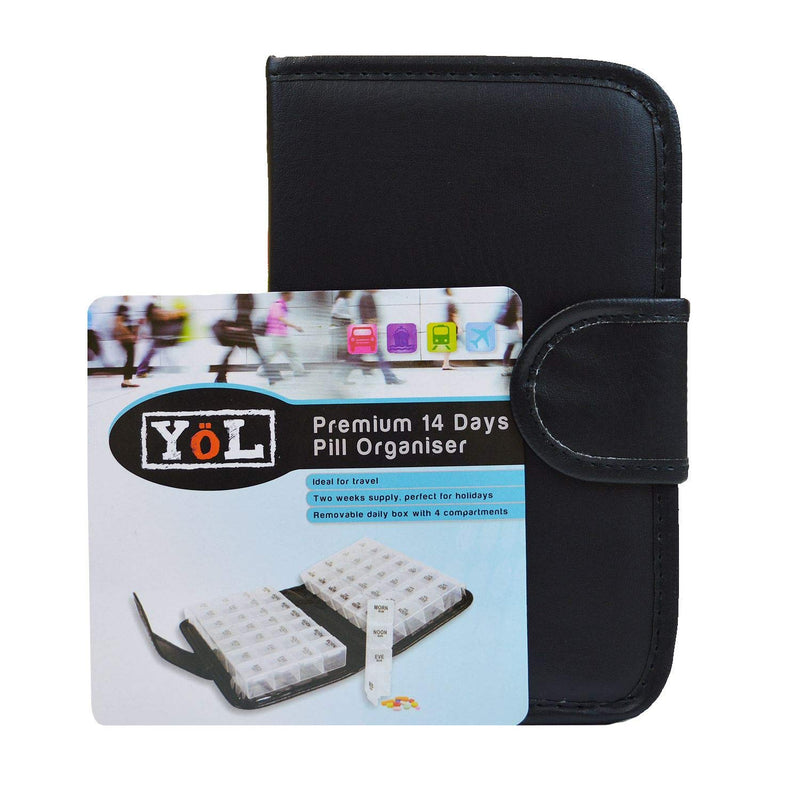Pill Box Organiser Case Premium 14 Day Wallet Removable Daily Boxes Compartments Home - BeesActive Australia