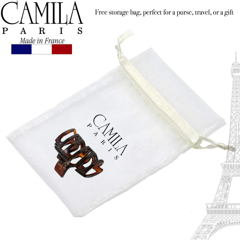 Camila Paris CP3546 French Hair Clips for Women Thick Hair for Long Curly Wavy Hair, Girls Hair Claw Clip, Durable Styling Big Claw Clip for Thick Hair, Strong Hold No Slip Grip, Made in France 2.5" Tortoise Shell - BeesActive Australia