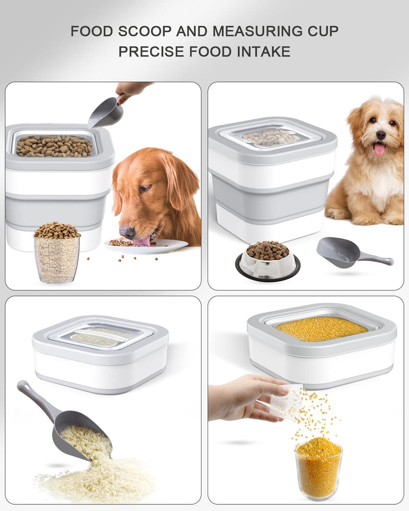 Dog Food Storage Container 15 Pound - Collapsible Pet Food Container with Scoop and Measuring Cup, Airtight Food Storage Containers for Cat - BeesActive Australia