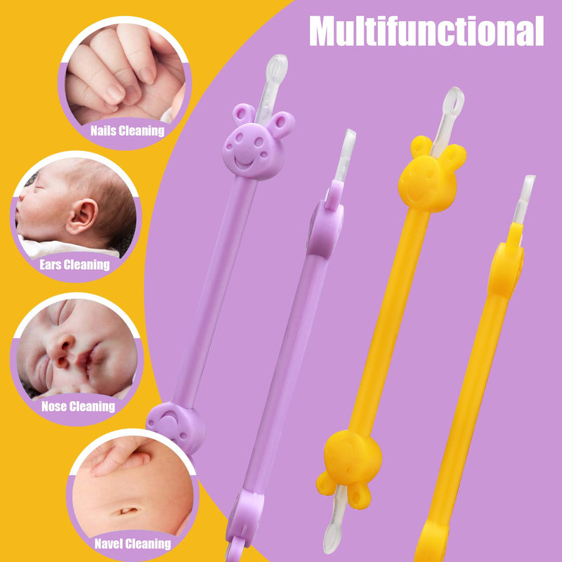Booger Picker for Infants, Baby Nasal Booger and Earwax Remover for Newborns and Toddlers, Safe & Easy to Use, Infant Booger Picker for Sticky & Dried Boogers, Baby Boogie Picker (Orange & Purple) Orange + Purple - BeesActive Australia