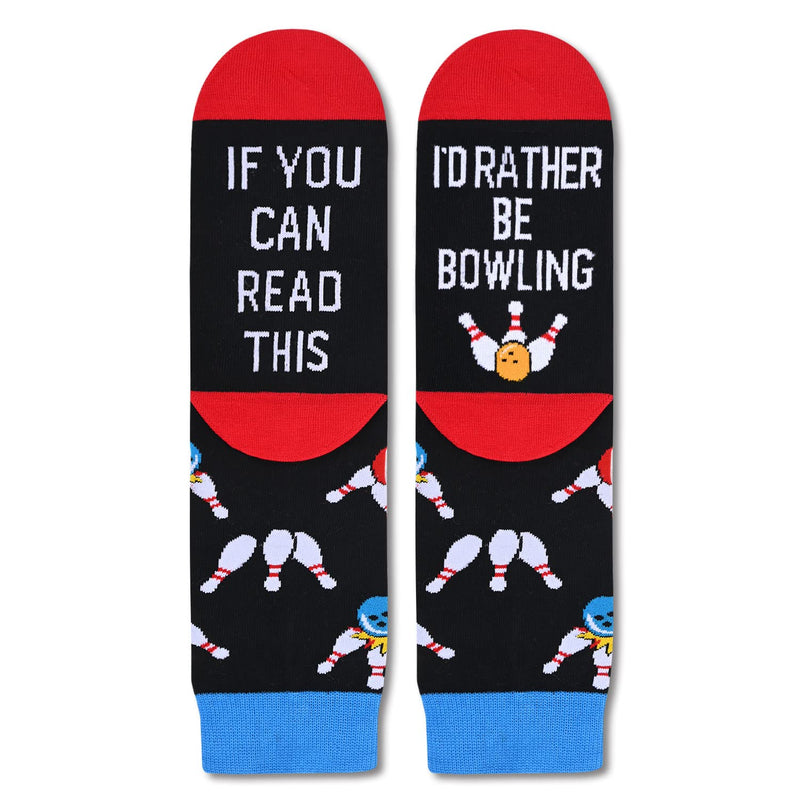 SOCKFUN Bowling Socks Mens with Funny Saying If You Can Read This, I'd Rather Be Bowling, Bowling Gifts for Men Sports Gifts for Men - BeesActive Australia