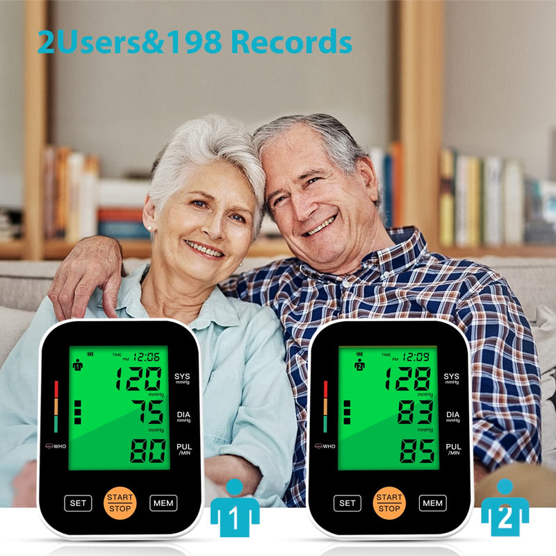 Blood Pressure Monitors Upper Arm,PANACARE Automatic Blood Pressure Machine 4.2'' Large Display with Backlight/Arrhythmia/Adjustable Large Cuff 22-42cm/ 2 Users,Accurate Digital Blood Pressure Monitor A-black - BeesActive Australia