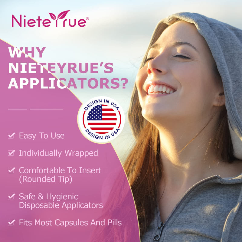 Nieteyrue (20 Packs) Disposable Vaginial Applicators Individually Wrapped Hygienic Fit to Size 00 Cap-sules and Many Shapes of Suppositories, Tablets Feminine Care Applicators from 20 Count (Pack of 1) - BeesActive Australia