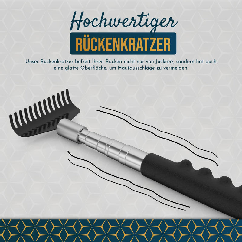RAAFI Large Robust Back Scratcher for Smooth Scratching Against Itching. Back Scratcher for Men and Women with Extra Wide Head for Maximum Scratching Surface and Reinforced Telescope for Stability - BeesActive Australia