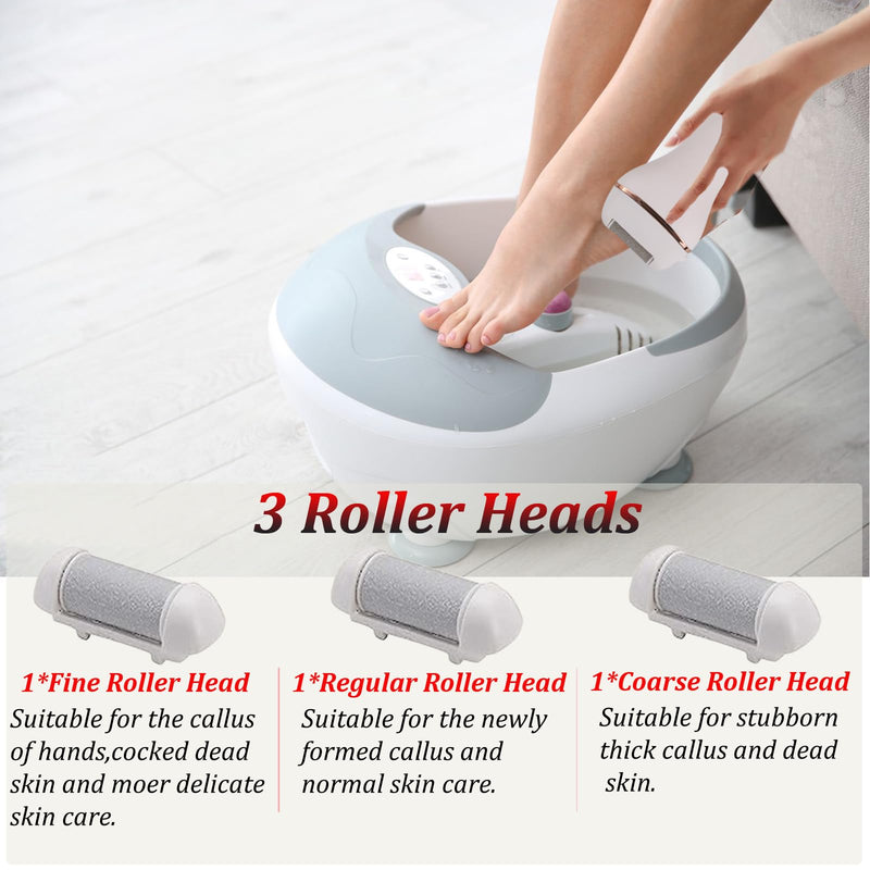 Foot Callus Remover, Professional Electric Pedicure Callus Remover, Rechargeable Foot File with 3 Roller Heads for Feet Care - BeesActive Australia
