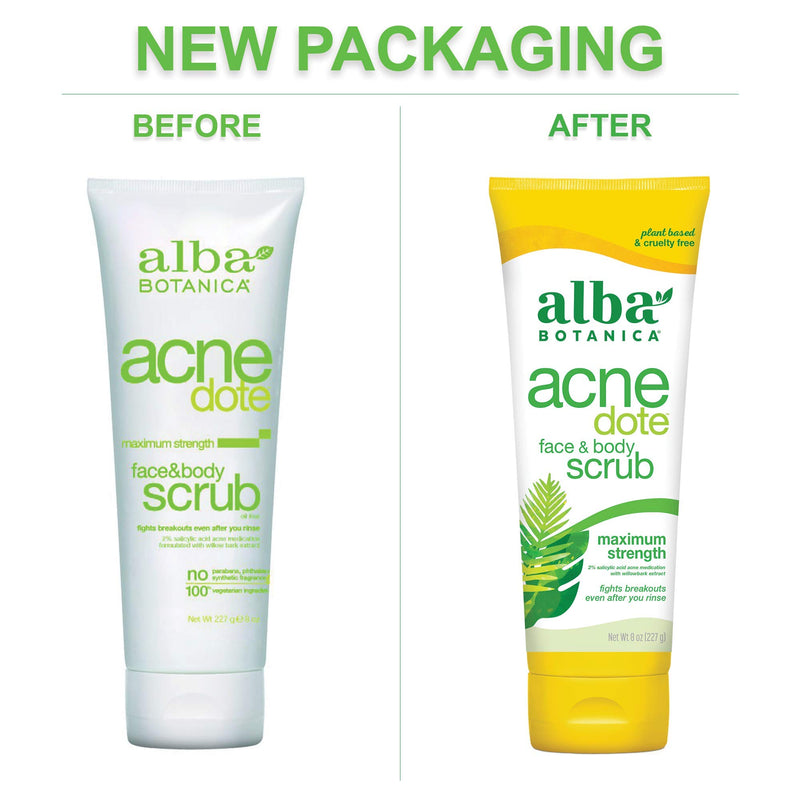 Alba Botanica Acnedote Maximum Strength Face & Body Scrub, 8 Oz (Packaging May Vary) - BeesActive Australia
