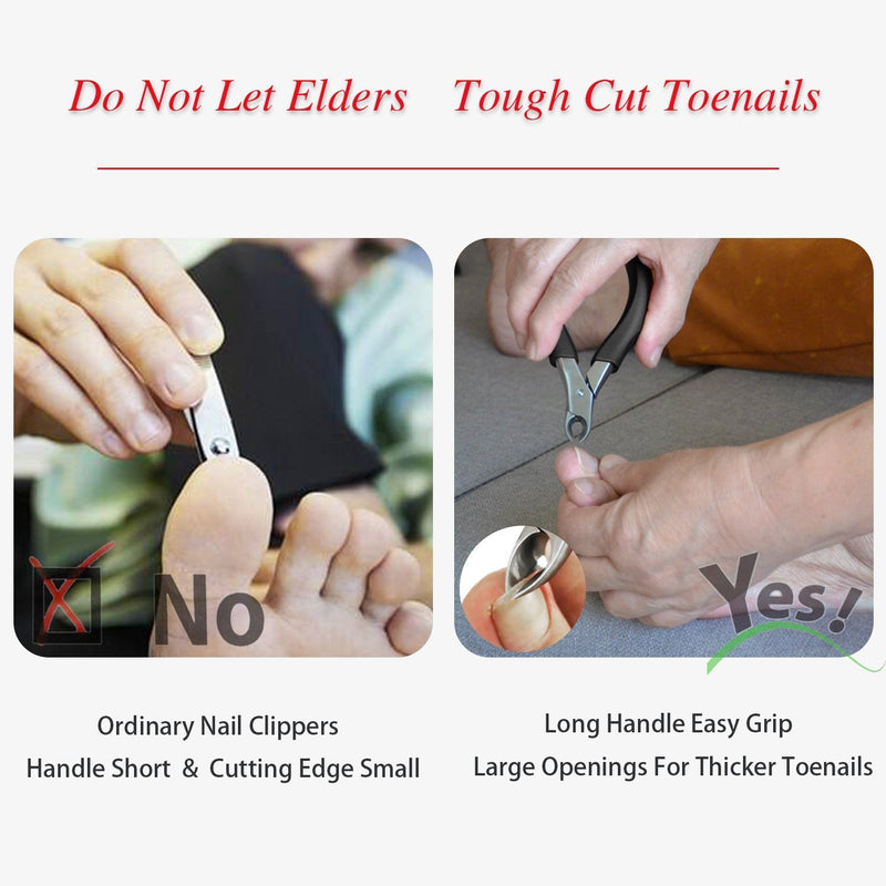 Professional Toenail Clippers for Thick Nails for Seniors - Thick Toenail Clippers for Men - Large Handle for Easy Grip + Sharp Stainless Steel - Best Nail Clipper… - BeesActive Australia