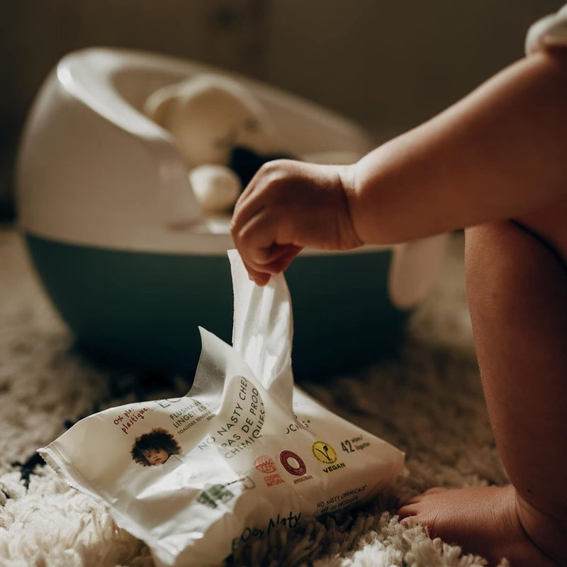 Eco by Naty Aloe Vera Baby Wipes, 672 count, Plant based Compostable Wipes, 0% plastic. No nasty chemicals, (Pack of 12) 56 Count (Pack of 12) - BeesActive Australia