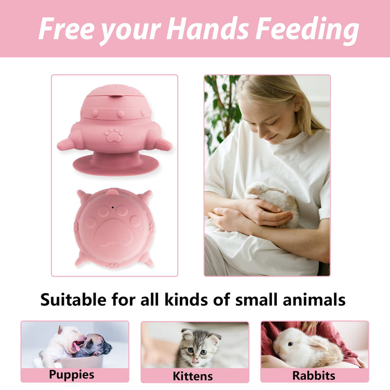 Puppy bottles for nursing,Puppy milk feeders for multiple puppies nipple,Puppy Feeder Milk Bowl,4 Nipples Silicone Puppy Nursing Station,Feeder Bowl for Kittens, Puppies,Capacity 240ml（Pink） - BeesActive Australia