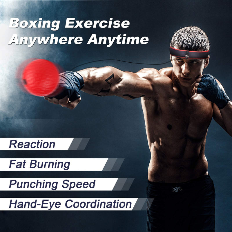 ADolinGo Reflex Ball Boxing Set, 3 Difficulty Level Active Pulse Boxing Reflex Ball, Headband Boxing Ball for Reaction Time Training, Fighting Skills and Hand-Eye Coordination - BeesActive Australia