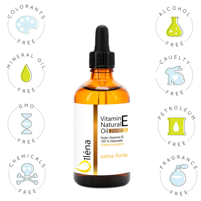 Extra Strong Vitamin E Oil 100ml d-Alpha Tocopheryl 100% Natural Non-GMO, Skin, Hair, Nails Care - BeesActive Australia
