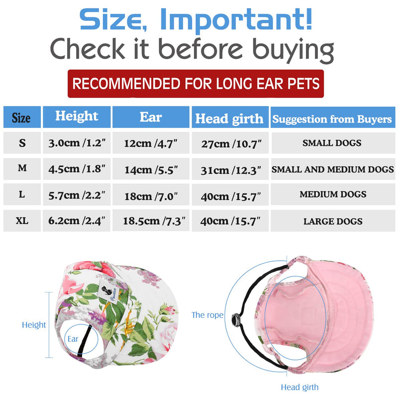 Pawaboo Dog Baseball Cap, Adjustable Dog Outdoor Sport Sun Protection Baseball Hat Cap Visor Sunbonnet Outfit with Ear Holes for Puppy Small Dogs Large (Pack of 1) Blue - BeesActive Australia