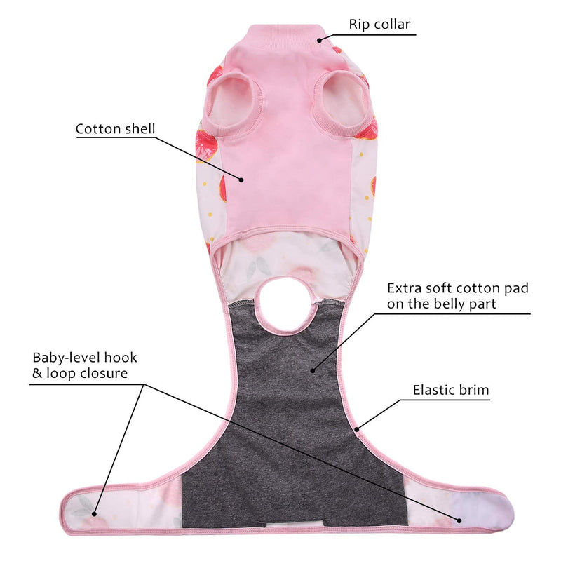 Kuoser Recovery Suit for Dogs Cats After Surgery, Professional Pet Recovery Shirt Dog Abdominal Wounds Bandages, Substitute E-Collar & Cone,Prevent Licking Dog Onesies Pet Surgery Recovery Suit Large (Back:16.1-20.1'', Weight:23-48 LB) Pink - BeesActive Australia