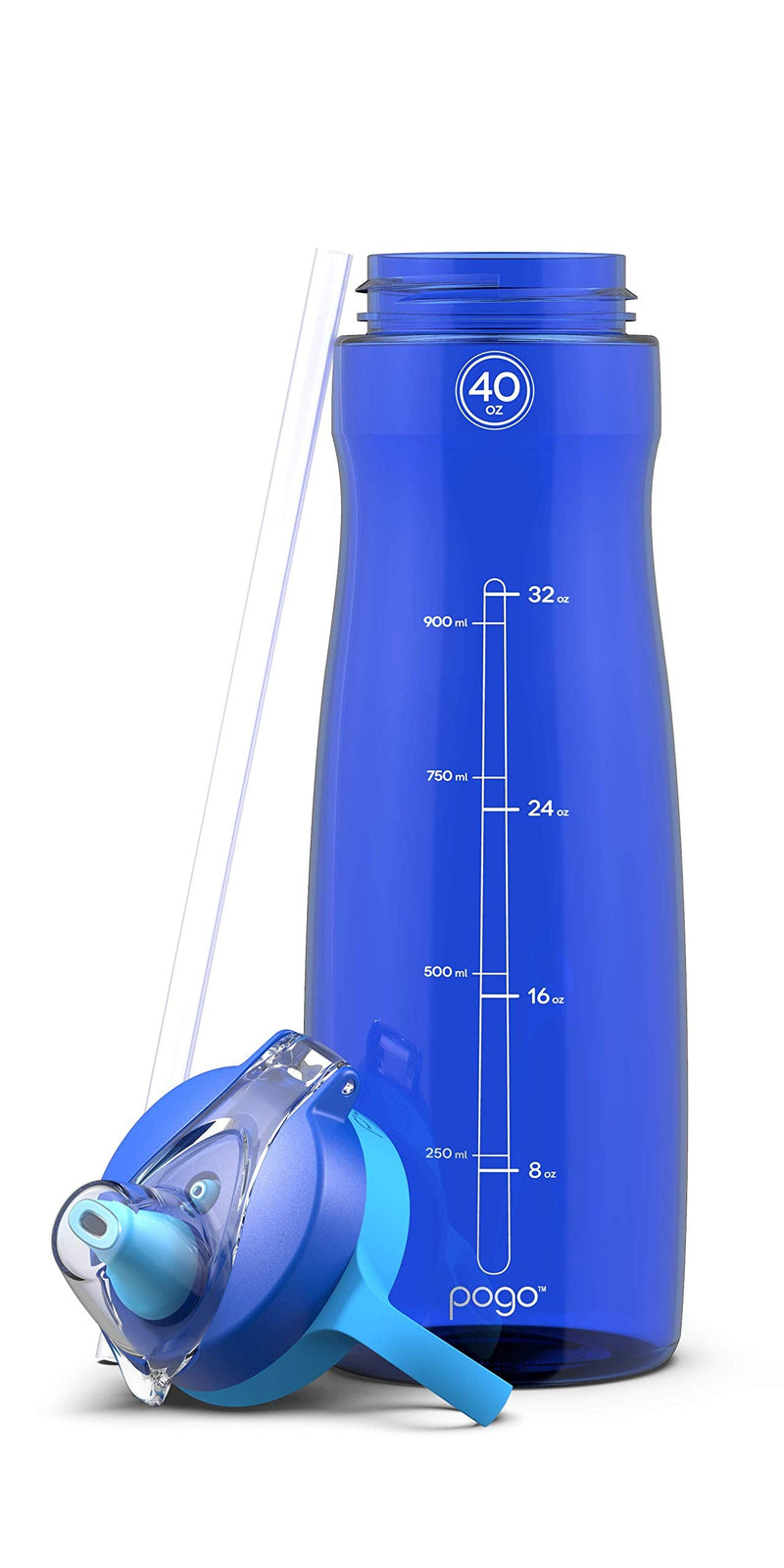 Pogo BPA-Free Tritan Plastic Water Bottle with Soft Straw 18 oz Blue - BeesActive Australia