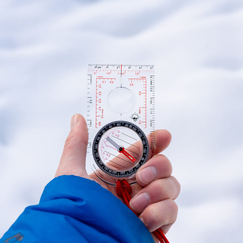 Sun Company ProMap Compass - Ultra Lightweight Baseplate Map Compass with Declination Scale - Accurate Orienteering Base Plate Compass for Hiking, Backpacking, Camping, and Survival Navigation - BeesActive Australia