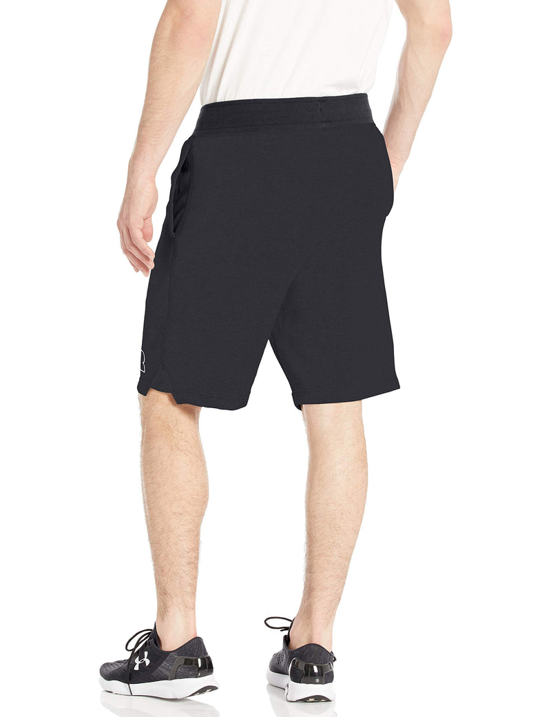 [AUSTRALIA] - Under Armour Mens Baseline Graphic Fleece Shorts Black (001)/White Medium 