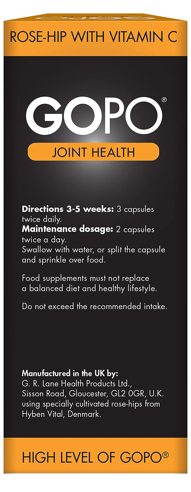 GOPO Joint Health 200 Capsules - Rose-Hip & Vitamin C - Helps maintain healthy & flexible joints 200 Count (Pack of 1) - BeesActive Australia