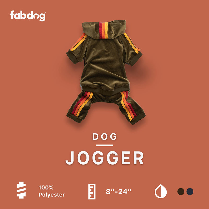 Fabdog Velour Joggers – Soft, Colorful Dog Clothing – Warm, Winter Clothes for Puppies, Large Dogs – Sizes from 8” to 24” 22" Olive - BeesActive Australia