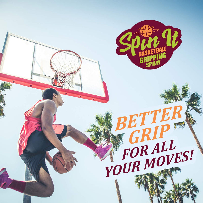 Spin-iT Basketball Hand Grip Spray | Better Grip for Indoor Basketball & Outdoor Basketball | Compliment to all your Basketball Accessories | Essential in Basketball Training for Youth Basketball 2 oz - BeesActive Australia