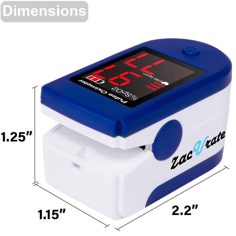 Zacurate® 500CL Fingertip Pulse Oximeter Blood Oxygen Saturation Monitor with Silicone Cover, Batteries and Lanyard (Mystic Blue) - BeesActive Australia