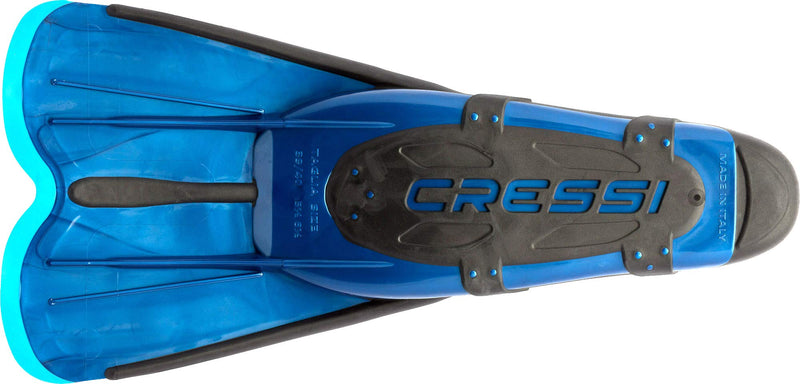 [AUSTRALIA] - Cressi Adult Short Light Swim Fins with Self-Adjustable Comfortable Full Foot Pocket | Perfect for Traveling | Agua Short: Made in Italy US Man 8.5/9.5 | US Lady 9.5/10.5 | EU 41/42 Blue/Azure 