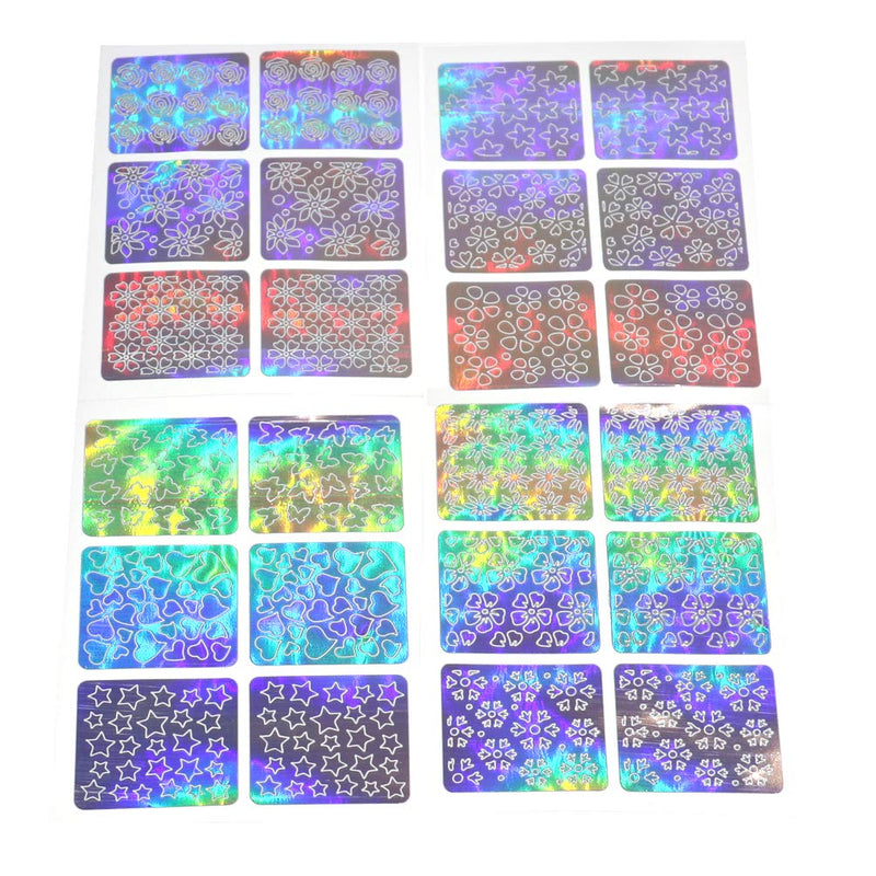 Nail Foil Hollow Nail Sticker 3D Foil Laser Transfer Holographic Stencil Template Decoration Nails Art Manicure Tools - BeesActive Australia