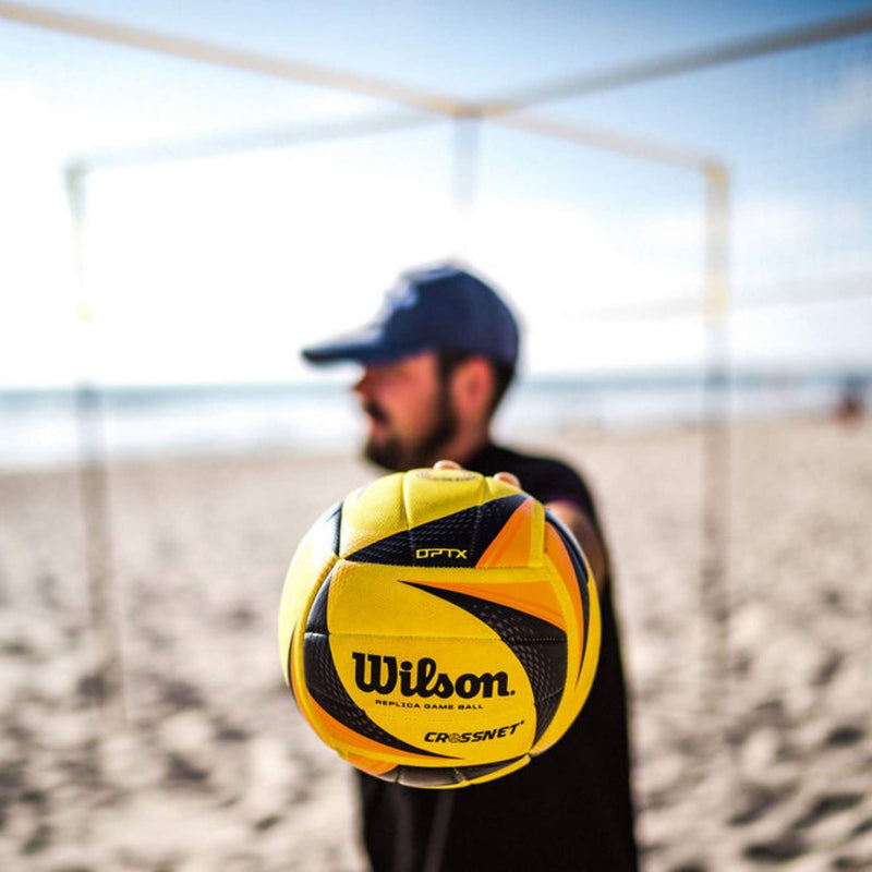 CROSSNET Wilson X OPTX Replica Game Ball - Beach Volleyball Ball - Beach Ball Volleyball - 4 Square Volleyball Game Ball - (10" x 10" X10", 2 lbs) - BeesActive Australia