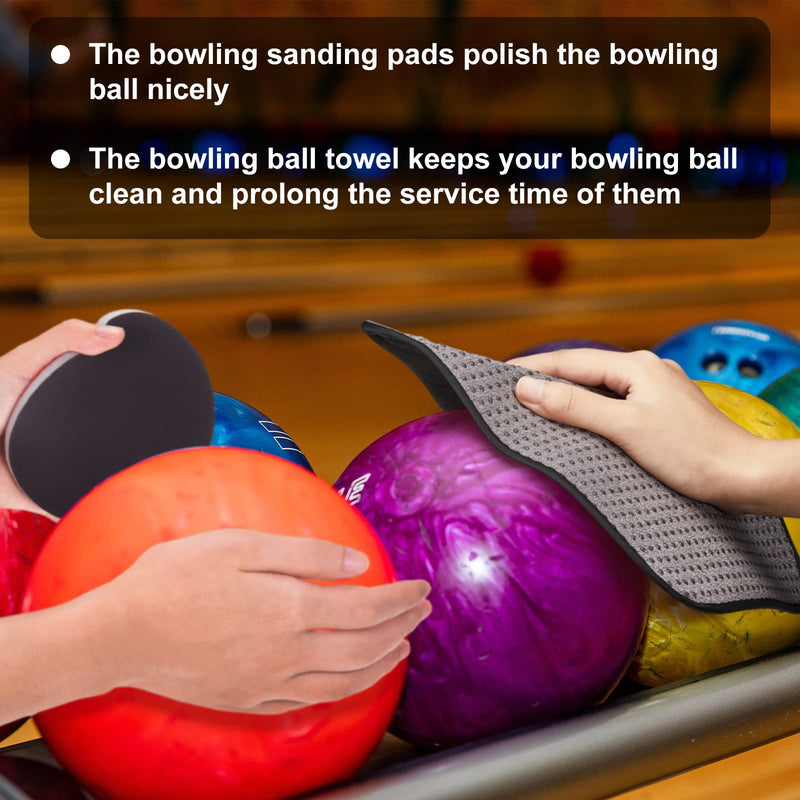 Maitys Microfiber Bowling Sanding Pad Bowling Accessories Bowling Ball Towel Resurfacing and Cleaning Kit 6 Pieces Bowling Ball Cleaning Pad and 1 Bowling Ball Towel Grit 500/ 1000/ 2000 Black and Red - BeesActive Australia