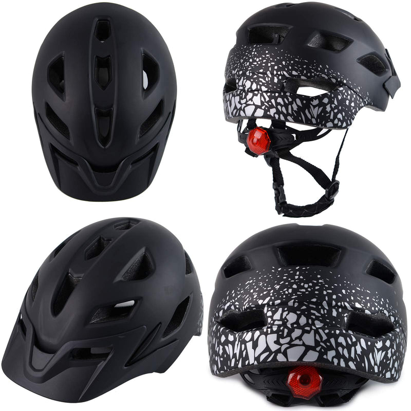 Bavilk Kids Bike Helmet Child Youth CPSC Certified Adjustable Multi-Sport Bicycle Cycling Scooter LED Light Detachable Visor Girls Boys Matte BK-04 50-57 cm / 19.7"-22.4" - BeesActive Australia