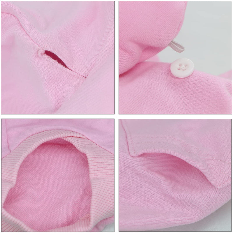 LOPHIPETS Dog Cotton Hoodies Sweatshirts for Puppy Small Dogs Chihuahua XX-Small (0.5-1.2 lbs) Pink - BeesActive Australia