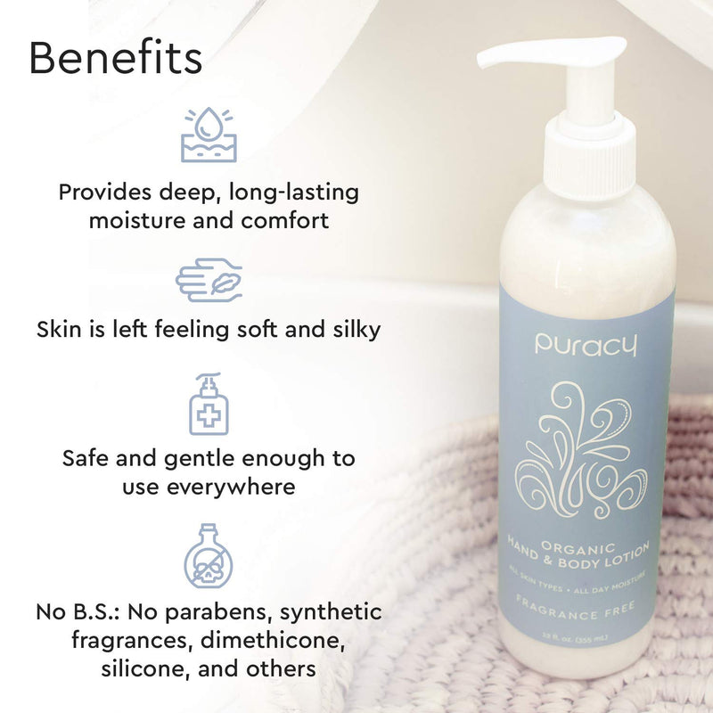 Puracy Daily Face & Body Lotion with Ceramides and Hyaluronic Acid Boosters, Lightweight & Non-Greasy, Fragrance Free, 99.3% Natural, 12 Fl Oz 12 Fl Oz (Pack of 1) - BeesActive Australia