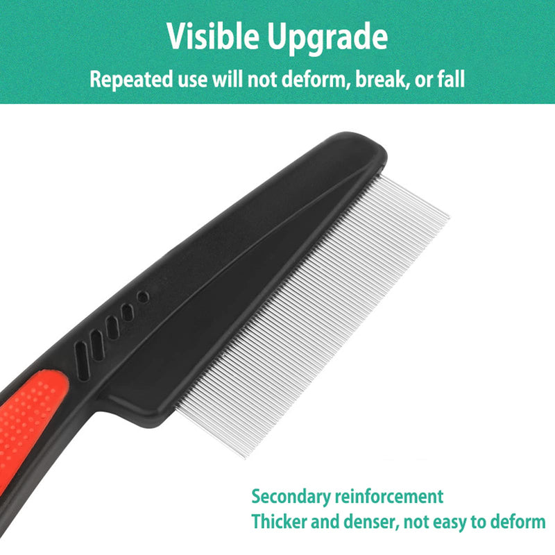 2 PCS Fine Tooth Combs, No Skin Damage Stainless Steel High Strength Teeth Hair Combs, Pet Tear Stain Remover Combs - BeesActive Australia