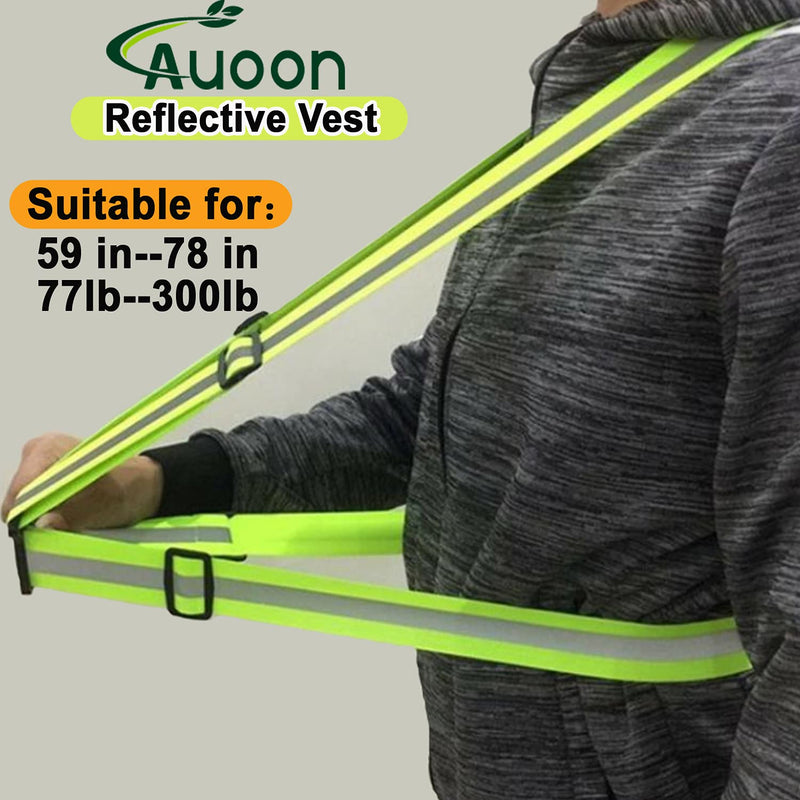 AUOON Reflective Running Vest,Reflective Vest Adjustable for Run,Cycle,Walk, Outdoor,Breathable Waterproof Lightweight 2 Pack - BeesActive Australia