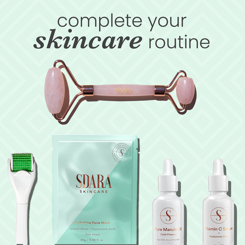 Sdara Skincare Face Roller - Rose Quartz Relaxing Massager - Facial Tool Alternative to Jade Roller Rose Quartz Roller - BeesActive Australia