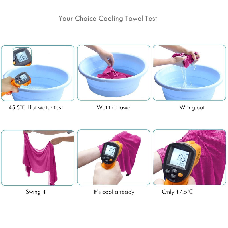 Your Choice Cooling Towel Instant Cool Towel for Sports Workout Gym Golf Yoga Travel Camping and Outdoors, Ideal Cold Towels for Neck Face in Hot Weather 1 Black - BeesActive Australia