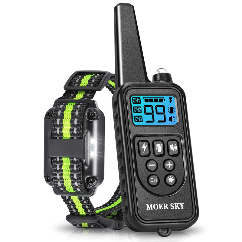 Dog Training Collar with 2600 Ft Remote, Electronic Dog Collar Shock Collar with Beep, Vibration, Shock, Light and Keypad Lock Mode, Waterproof Electric Dog Collar Set for Small Medium Large Dogs Emerald Green - BeesActive Australia