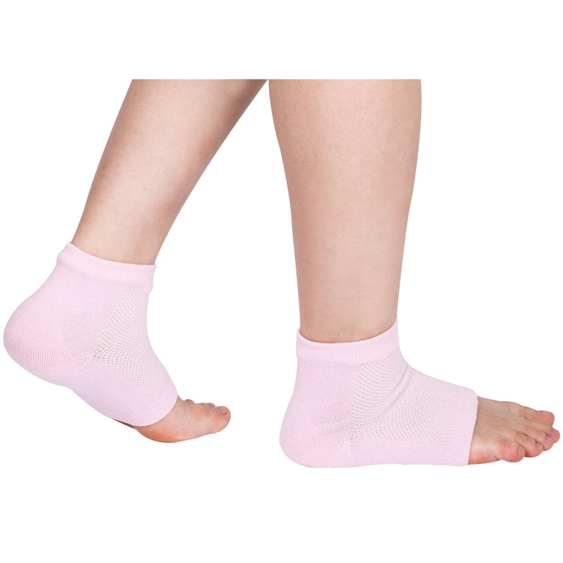 Bememo Soft Ventilate Gel Heel Socks Open Toe Socks for Dry Hard Cracked Skin Moisturizing Day Night Care Skin, 3 Pairs (Pink, Turquoise, Grey) Regular Size Pink, Turquoise, Grey - BeesActive Australia