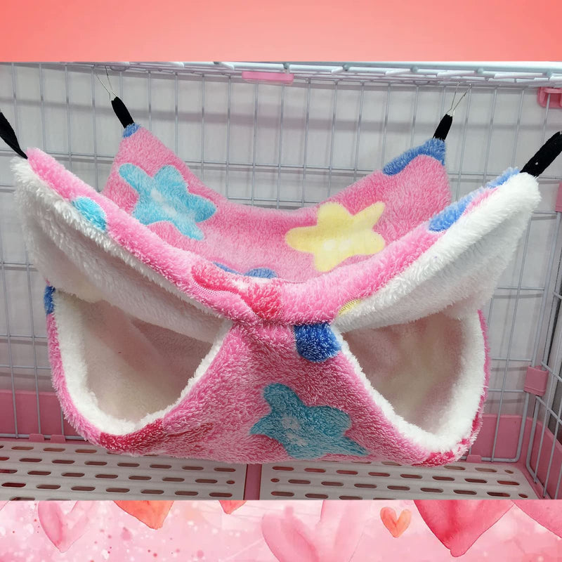 LROEZR 3 Pcs Pet Small Animal Hanging Hammock Guinea Pig Rat Hamster Squirrel Hanging Bunk Bed Hammock Cage Toy for Hamster Chinchilla Rat Sugar Glider Parrot Guinea Pig Hideout Sleep Play 11.8 inch * 11.8 inch Green，Gray，Rose Red - 3 Pcs - BeesActive Australia