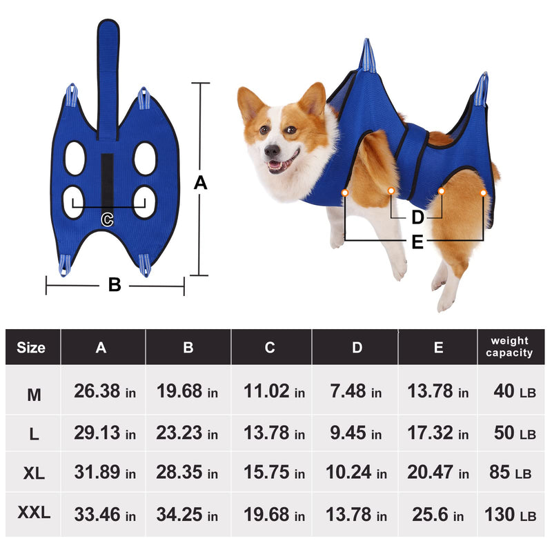 Kkiimatt Dog Grooming Hammock Pet Grooming Hammock Harness for M-XXL Dogs, Dog Grooming Supplies Dog Sling for Nail Clipping/Trimming M for Medium Dogs 40LB - BeesActive Australia