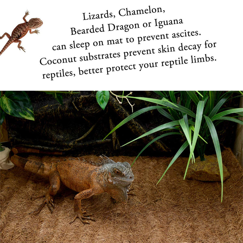 Natural Coconut Fiber Reptile Carpet Tortoise Carpet Mat for Pet Terrarium Liner, Reptile Bedding Supplies for Lizard Chameleon, Tortoise, Bearded Dragon 36"x18" 2pack - BeesActive Australia