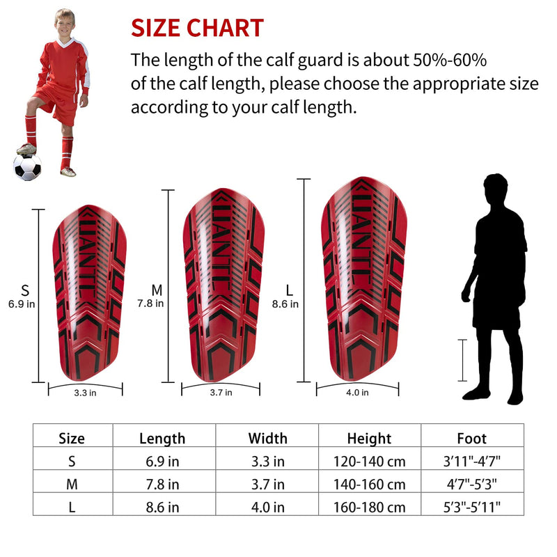 Uantc Shin Guards - Soccer Shin Guards Cushion Protection Reduce Shocks and Injuries - Calf Protective Gear Shin Guards for Kids/Adult - Shin Guards Soccer Youth for Boys/Girls Red Medium - BeesActive Australia