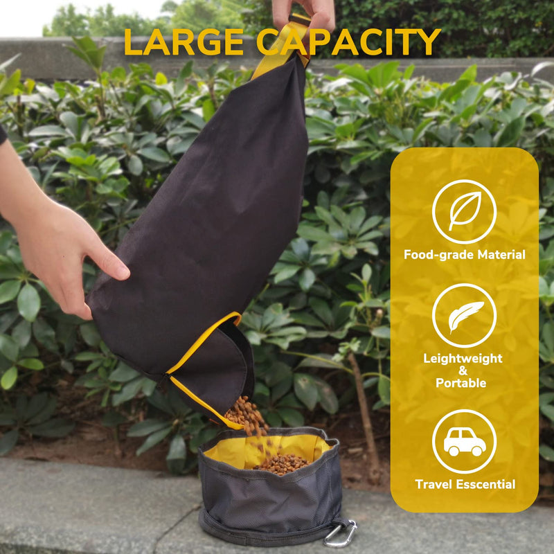 LumoLeaf Dog Food Travel Bag Extra Large with Collapsible Dog Bowls, Portable Food Storage Container, Foldable Travel Dog Bowls for Camping, Road Trip, Hiking Gear Accessories, Max 40 Cups Food Bag and Bowl Set - BeesActive Australia