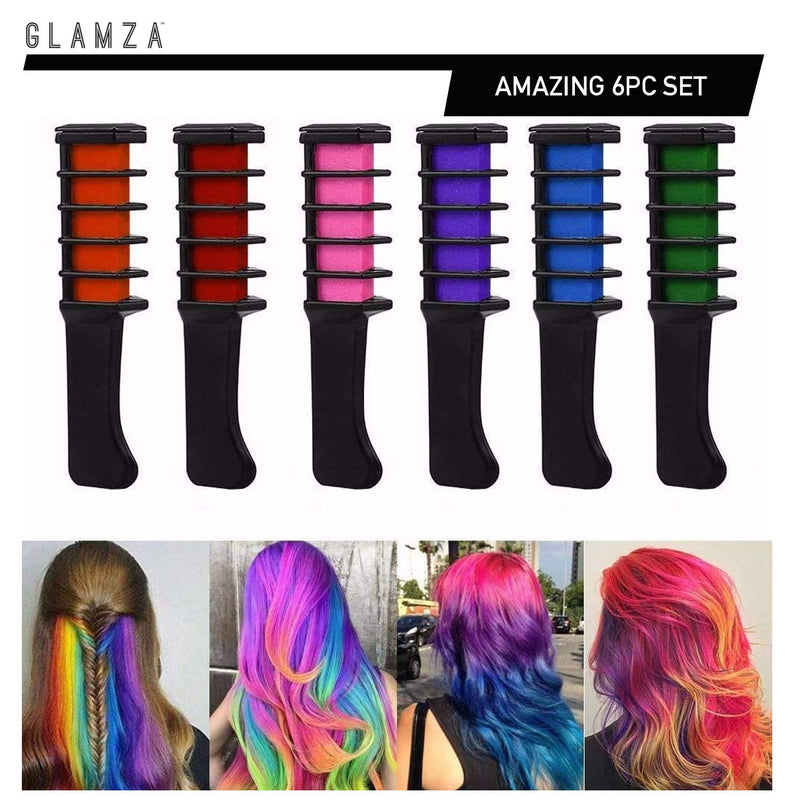 Hair Chalk GLAMZA Hair Chalk for Kids x6 Vibrant Hair Chalks for Girls Women & Children - BeesActive Australia