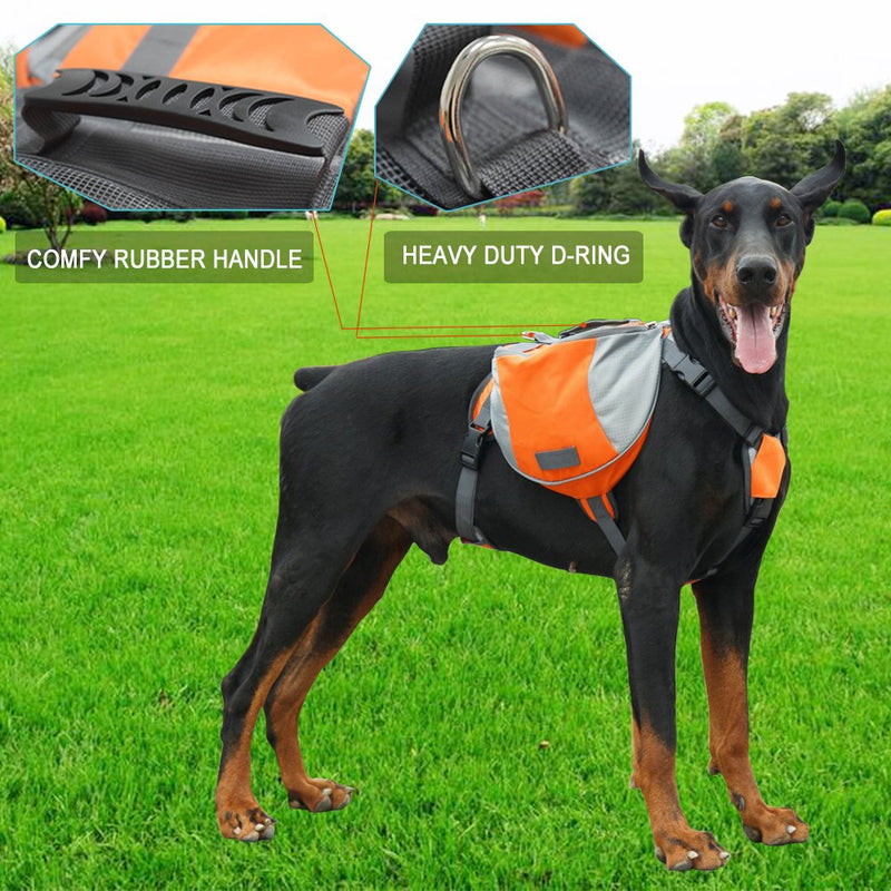 Lifeunion Adjustable Service Dog Supply Backpack Saddle Bag for Camping Hiking Training Red Medium - BeesActive Australia
