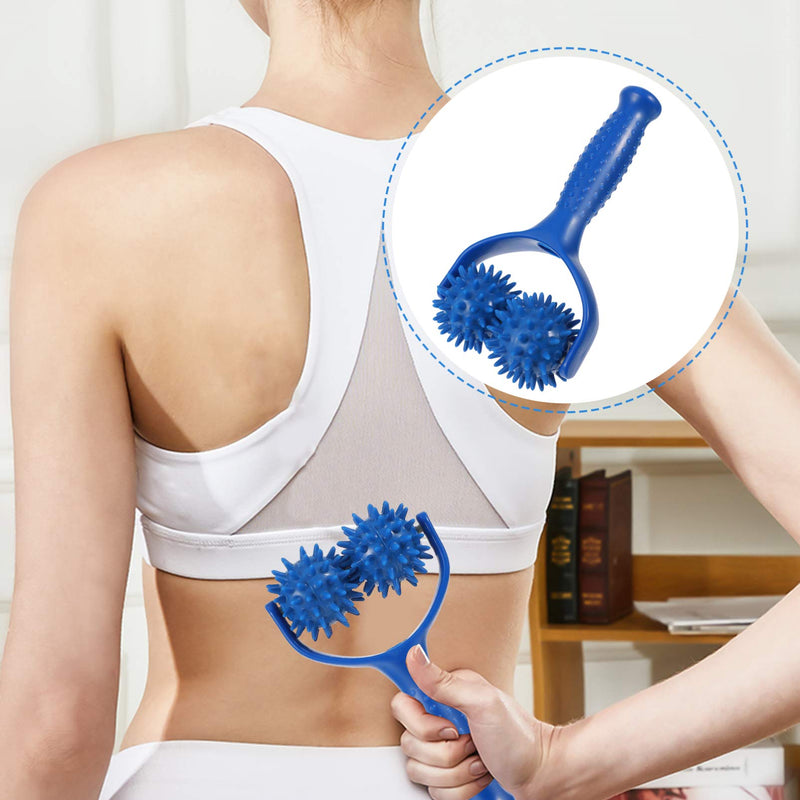 Healifty PVC Muscle Relaxer Roller Muscle Roller Stick Handheld Foam Roller Massager for Back Neck Arm Leg (Blue) - BeesActive Australia