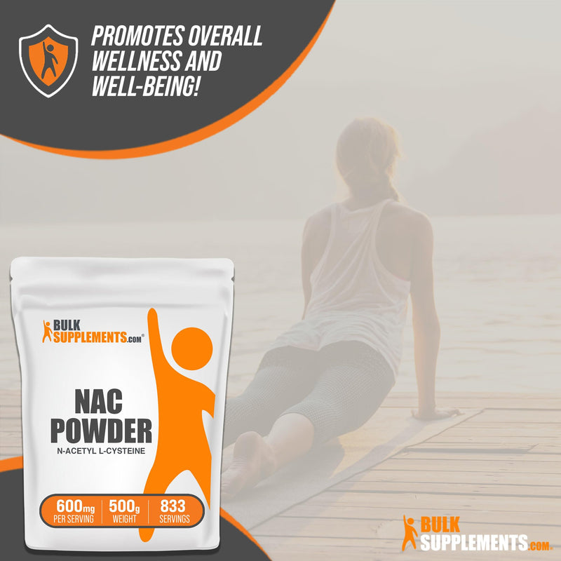 BULKSUPPLEMENTS.COM NAC Powder - N-Acetyl Cysteine 600mg, NAC Supplement, NAC 600 mg - Brain & Antioxidants Supplement - Gluten Free, 600mg per Serving, 417 Servings, 250g (8.8 oz) 417 Servings (Pack of 1) - BeesActive Australia