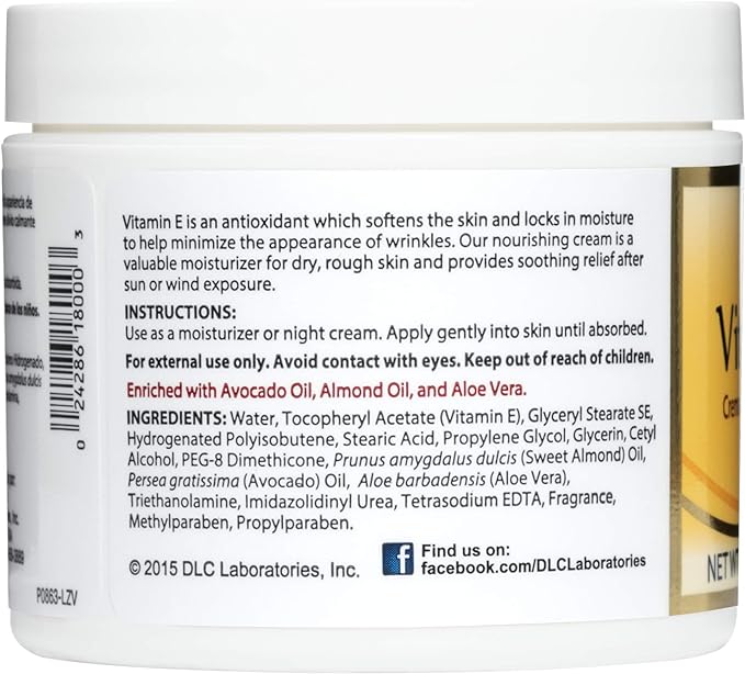De La Cruz Vitamin E Cream 10,000 Iu, Allergy Tested, Usa 4 Oz Artificial Color, 4 oz - BeesActive Australia